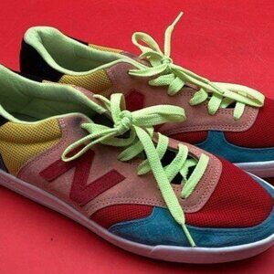 · RARE! Punky Brewster Style Unisex Men's Multi Color Suede New Balance Size 11